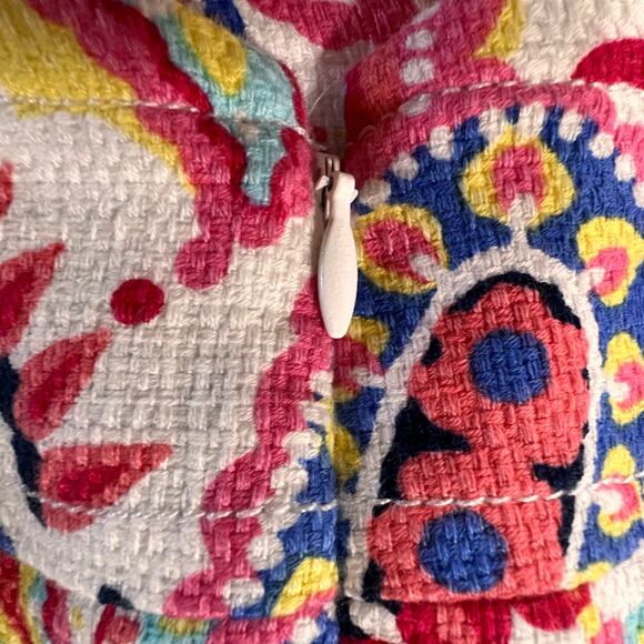 Talbots Skirt 16 Multicolor Paisley Cotton Mini Zip Back Stretch - Picture 6 of 9